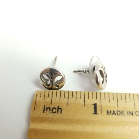 Vintage Little Butterfly Cut Out Design Stud Earrings, Cute Minimal Estate - Picture 3 of 6